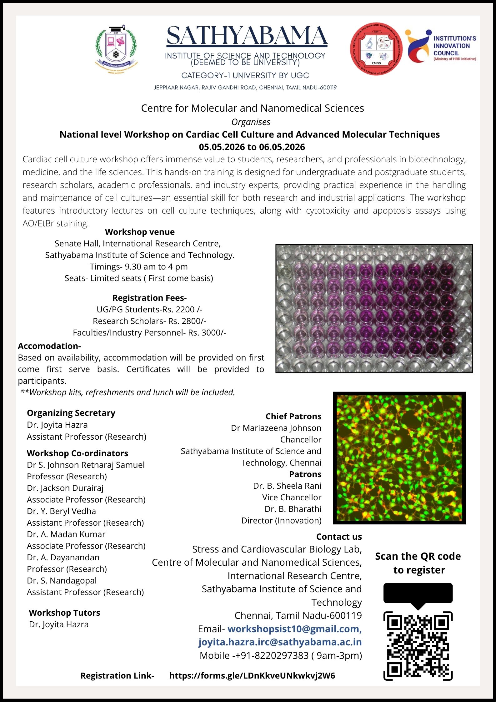 Cardiac Cell Culture and Advanced Molecular Techniques 2026 Training Workshop Poster 